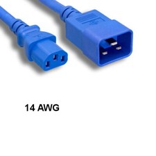 Blue Color 6 feet 14AWG Power Cord IEC-60320 C13 to C20 15A/250V SJT PC Server picture