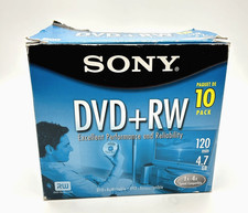 Sony DVD+RW 10 Pack 120 Min 4.7GB Rewritable 1x-4x Blank Discs New Open Box picture