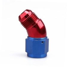 45 Degree -10 AN Male to Female Swivel Union Full 10AN Red Blue - 45 Degree picture