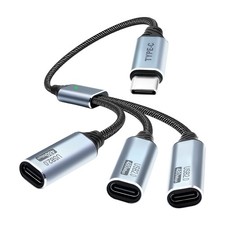 Duttek Multi USB C Splitter Cable, C 1 in 3 Out, Type C Gray  picture