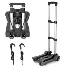 Folding Hand Truck Heavy Duty Luggage Cart 4-Wheel Utility Dolly 110 LB Black picture