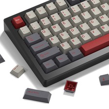 138 Keys Retro Dark Grey Red PBT Keycaps Cherry Profile Mechanical Keyboard picture