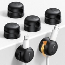 6Pack Rotatable Cord Organizer, Spring Cable Clips - [1s Lock] Cord Holder, picture