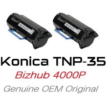 2 MOSTLY NEW GENUINE KONICA MINOLTA BIZHUB 4000P TONERS TNP35 A63W01F 75% 70% picture