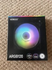 Vetroo Black ARGB120 120mm Computer PC Case Fan 120mm-HDB - NEW FREE S/H picture