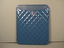 Chanel Blue Quilted Leather iPad tablet holder cover case w/box new authentic picture