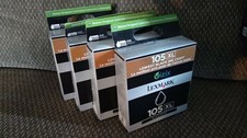 GENUINE LEXMARK 105 XL INK CARTRIDGE - BLACK (X4) | VIZIX; BRAND NEW SEALED picture