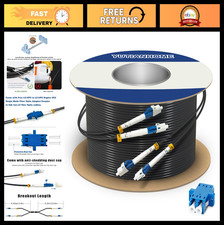 165ft LC to LC Armored Outdoor Fiber Optic Cable, Single Mode Duplex 9/125um, LS picture