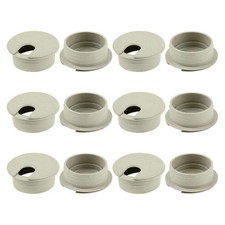 35mm Dia PC Computer Desk Table Plastic Grommet Wire Cable Hole Cover Gray 12pcs picture