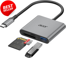 Acer 3-in-1 USB C SD Card Reader USB 3.0 SD MicroSD iPhone 17 16 15 - US picture