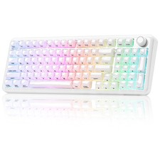 YUNZII X98 96% Wireless Hot Swap Keyboard with Knob (Milky White, Snow) | BT5... picture