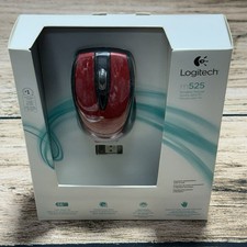 Logitech M525 Wireless Mouse Red 910-002697 w/ Dongle New In Box picture