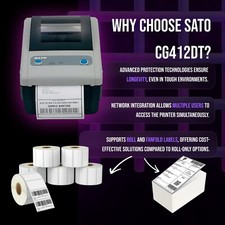 FULLY TESTED SATO CG412DT-LAN Thermal 4x6 Label Printer for Inventory Management picture