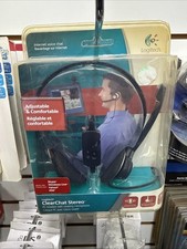 Logitech ClearChat Style Stereo Adjustable PC Headset Rotating Microphone New IB picture