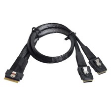 Cablecy  Slimline SAS Slim 4.0 SFF-8654 8i 74pin to Dual SFF-8087 Mini SAS picture
