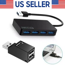USB 3.0 Hub 4-Port Adapter Charger Data SLIM Super Speed PC Mac Laptop Desktop picture