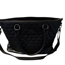 Solo Tote Laptop Bag Black Quilted Vegan Leather picture