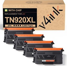 v4ink TN920XL 4-Pack Black Toner w/Chip for Brother HL-L6210DW MFC-L5710DW picture