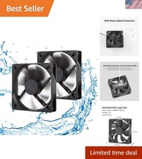 Durable Moisture-Proof 12V Fan, 2-Pack - Efficient Cooling for Electronics & RVs picture