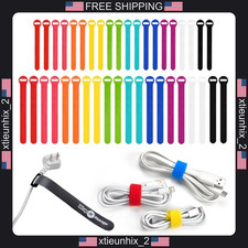 Self-Gripping Cable Ties 40 Pack Multicolor Reusable Cord Organizer picture