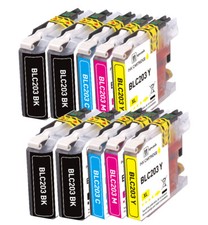 10 PK Quality Ink Set w/ Chip fits Brother LC201 LC203 MFC J485DW J4320DW J480DW picture