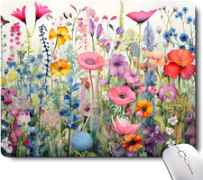 Gorgeous Flowers Plants Mouse Pad,Pink Floral Rose Mouse Pads for Desk,Soft Comp picture