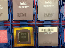 Vintage Intel Pentium 100 Ceramic Gold Pin Socket 7 CPU A80502100 SY007 SX963 picture