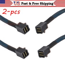 2-pcs 12G Internal HD Mini SAS SFF-8643 to SFF-8643 Cable 100-Ohm 1-meter picture
