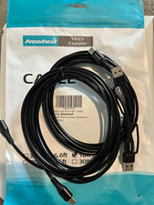 Amavheaf 2-Pack USB-C to USB-C Cables 10ft 100% Copper w/ USB-A Adapter picture