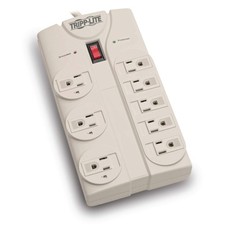 Eaton 8-Outlet Surge Protector Power Strip 1440J Flat Plug 8ft Cord White picture