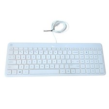 HP KBAH21 USB Wired Super Slim Thin White PC Keyboard Lightweight Z1 picture