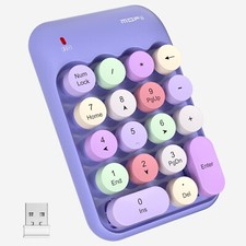 MOFII Wireless Number Pads - Purple Numeric Keypad 18 Keys USB 2.4G Round Key... picture