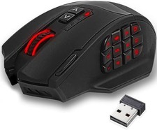 RED SAMURAI Gaming Mouse Wireless and Wired Compatible 2.4GHz MMO Mouse with picture