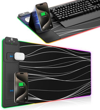Alfombrilla RGB Mouse Pad Soporte 15W Carga Rapida 11 Luces Gaming 2024 Nuevo picture