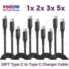 60W USB-C to USB-C Cable Fast Charger PD Cord Lot For iPhone 15 Samsung MacBook picture