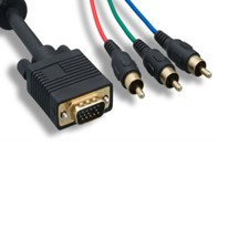 KNTK 10' VGA to 3-RCA Video Cable 28AWG HD15/Component for PC Projector Monitor picture
