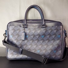 Coach Leather Geometric Briefcase Fits 15