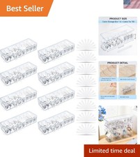 Transparent Cord Storage Box Set with Adjustable Compartments & 80 Silicone Ties picture