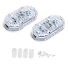 2 PCS Car LED Lights Interior Wireless Vehicle Interior Ambient Sticky Colorful picture