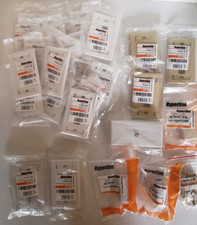 Lot of (45) Hyperline 2, 3, 4 port faceplates, 1 & 2 port surface boxes, blanks picture