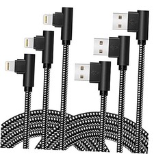 iPhone Charger [MFi Certified] 3 Pack (3/6/10FT) Nylon 3Pack BlackWhite picture
