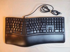 X9 Performance Wired USB Ergonomic Split Keyboard Wrist Rest Black TESTED picture