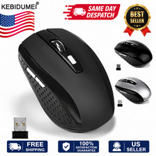 2 Wireless Optical Mouse Mice 2.4GHz USB Receiver For Laptop PC Computer DPI USA picture