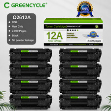 8PK Q2612A 12A Black Toner Cartridge Compatible with HP LaserJet 1022nw Printer picture