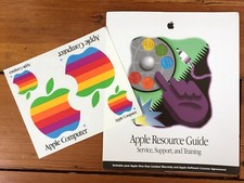 Vtg 1995 Apple Macintosh Mac Resource Training Support Service Rainbow Stickers picture