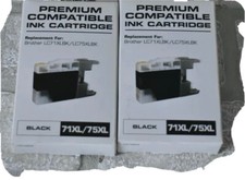 Brother Compatible Lot Of 2 Ink Cartridges 71XL/75XL Black 06/18 picture