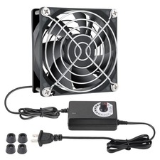 KEYFANCLUB 80mm Small Computer Fan with AC Plug, 110V 120V 220V 3.1x3.1x1.0in  picture