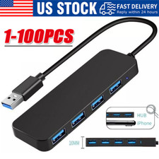 4-Port USB 3.0 Hub 5Gbps Portable Compact PC Mac Laptop Notebook lot Desktop picture