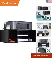 Sturdy and Stylish Black Printer Stand, 2-Tier with Adjustable Length Features picture