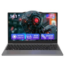 Auusda 14.1'' New Laptop, Intel N5095, 8GB RAM, 256GB SSD, W11 Pro, Dual Channel picture